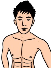 Fototapeta premium cartoon cute man on white background