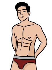 Fototapeta premium cartoon cute man on white background