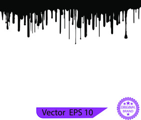 Dripping paint drips background. Excellent drips illustration. Collection of dripping paints.	
