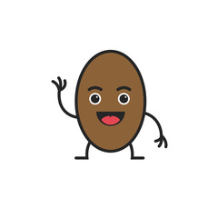 vector mascot fresh kiwi flat illustration icon