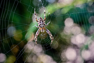 Gartenkreuzspinne ( Araneus diadematus ).