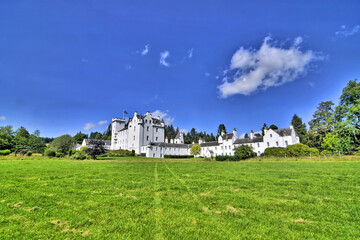 Fototapeta na wymiar Blair Castle near the village of Blair Atholl in Perthshire in Scotland