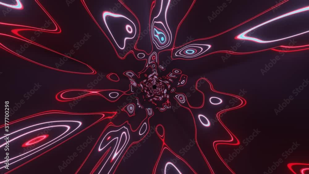 Fototapete 4k video abstract energy tunnel looping with beautiful pattern and textured surface. seamless loop f