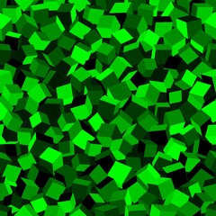Abstract image of green cubes background. Seamless pattern vector illustration