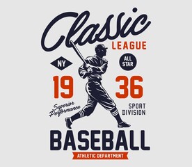 Classic baseball for T shirt graphic