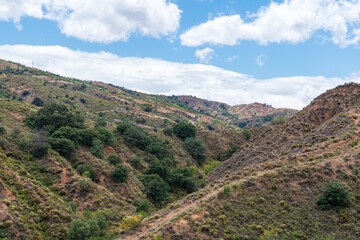 Mountainous landscape with vegetation in southern Spain