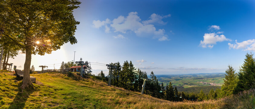 Sesselbahn | Hoher Bogen |  Hohenbogen | H&ouml;henzug im Bayerischen Wald | Oberpfalz | Panorama