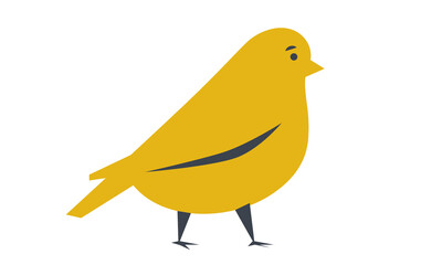 cute yellow bird sign in yellow color