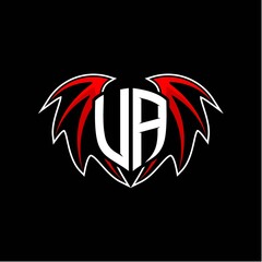letter U A initial vector logo template with a minimalist dragon wing style