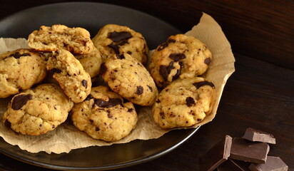 Homemade chocolate chip vanilla cookies