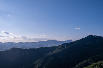 ridge of mountain within city