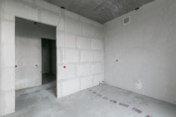 interior of the apartment without decoration