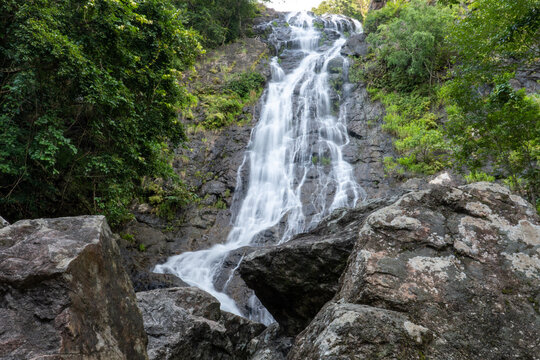 Waterfall in forest at Nation park, Sarika waterfall, Nakhon Nayok, Thailand.