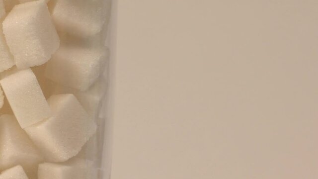 A glass full of sugar - close up