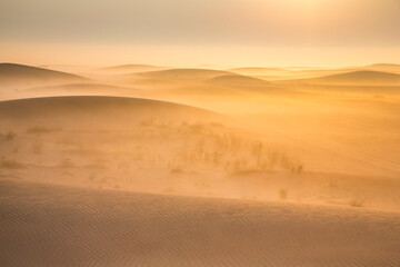 Fototapeta na wymiar Sunrise in a desert near Dubai