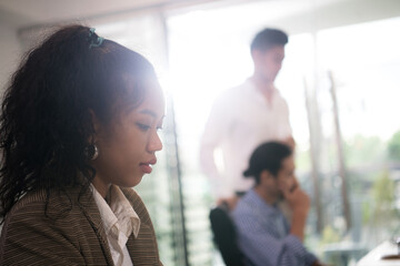 Portrait of Asian woman office worker working in the office