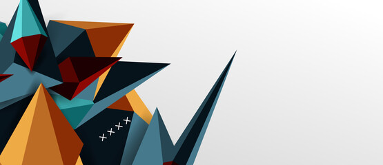 3d low poly abstract shape background vector illustration