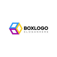 Abstract cube box logo. logo with a box or cube shape. Logo design material. logo design material with abstract shapes. modern, minimal and trendy logo concept. vector
