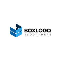 Abstract cube box logo. logo with a box or cube shape abstract. Logo design material. logo design material with abstract shapes. modern, minimal and trendy logo concept. vector