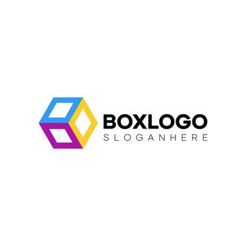 Abstract cube box logo. logo with a box or cube shape. Logo design material. logo design material with abstract shapes. modern, minimal and trendy logo concept. vector