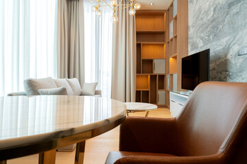 beautiful contemporary modern design apartment with natural light fron bir window white curtain