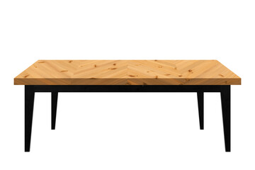 Empty wooden tabletop isolated on white background. For your product placement or montage with focus to the table top in the foreground