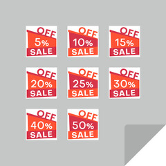Set of rectangular discount labels. Timeless easy-to-read design.