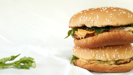 hamburger on a white plate