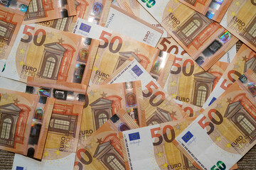 50 euro bank note european money wallpaper Fifty banknotes seamless background