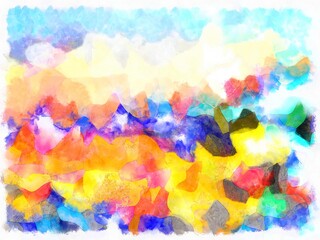Illustration style background image Abstract patterns in various colors Watercolor painted pattern.
