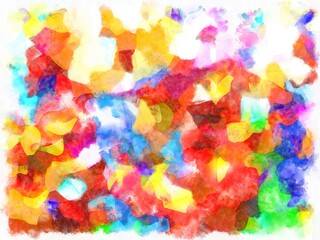 Illustration style background image Abstract patterns in various colors Watercolor painted pattern.