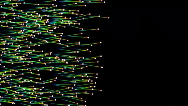 Amazing light green trails worm spams moving randomly video template 4k UHD