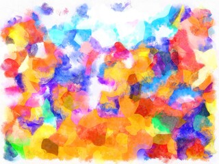 Illustration style background image Abstract patterns in various colors Watercolor painted pattern.