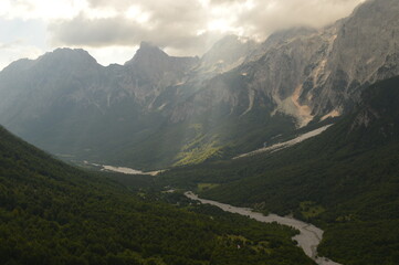 Stunning mountain landscape in the Valbona Valley in Albania