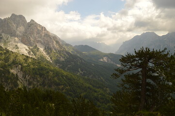 Stunning mountain landscape in the Valbona Valley in Albania