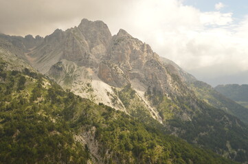 Stunning mountain landscape in the Valbona Valley in Albania