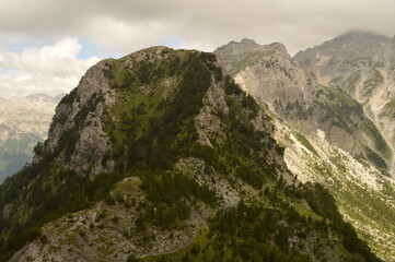 Fototapeta na wymiar The dramatic mountain landscapes of the Valbona Valley in Albania