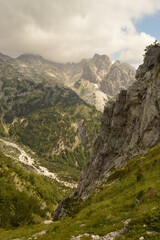 Obraz premium The dramatic mountain landscapes of the Valbona Valley in Albania