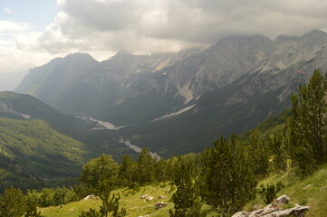 The dramatic mountain landscapes of the Valbona Valley in Albania