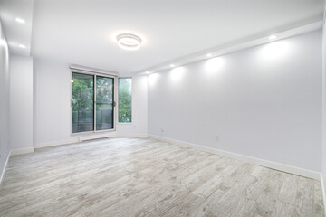 Real estate photography - Beautiful empty renovated apartment in an apartment building with...