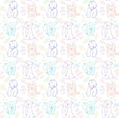 Doggie pattern colored
