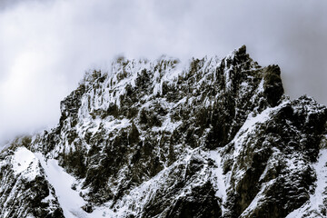 Black White Snow Mountain Torres del Paine National Park Chile