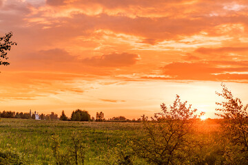 sunset in region country