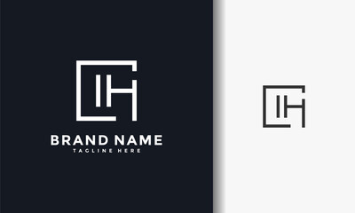 monogram letter HI logo
