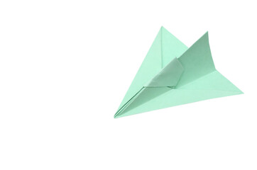 A green paper plane