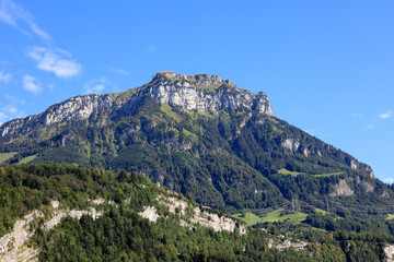 Fototapeta na wymiar The mountain peak in the Swiss Alps