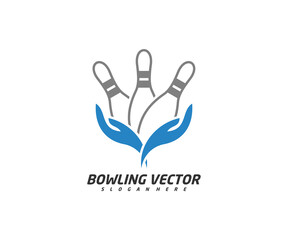 Bowling Care logo template design vector, Illustration, Creative symbol, Icon