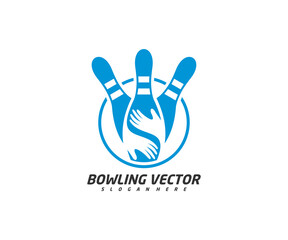 Bowling Care logo template design vector, Illustration, Creative symbol, Icon