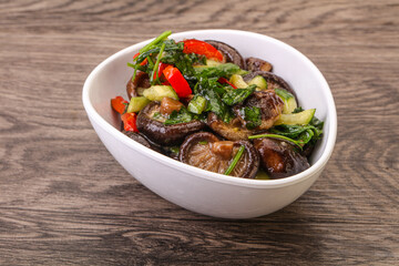 Marinated shiitake mushrooms with herbs