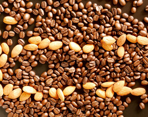 Fototapeta premium mixed almond and coffee background